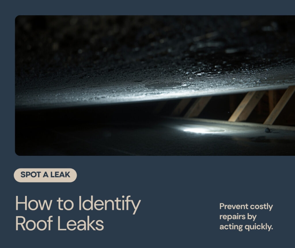 Water stain on ceiling indicating a roof leak