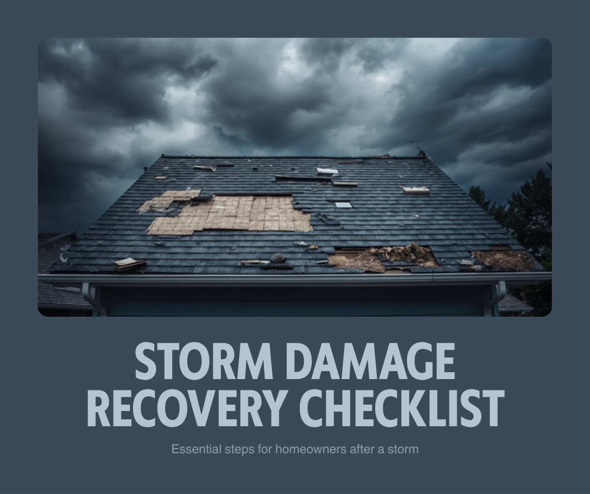 Storm damage on a residential roof in Downey, CA